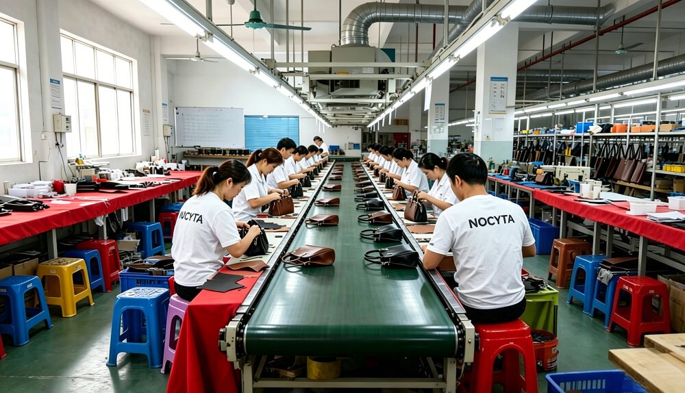 Nocyta Tijaci leather handbag inspection